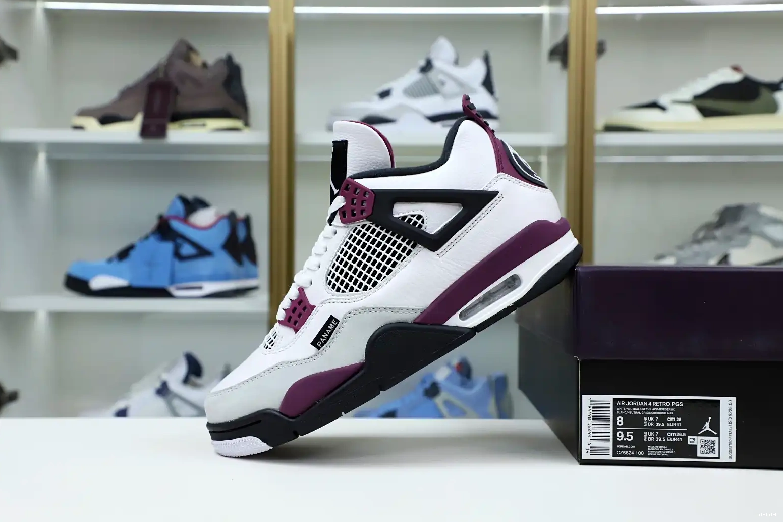 X AIR JORDAN PARIS JORDAN SAINT-GERMAIN Kimikick AIR RETRO 4 'BORDEAUX' 0611